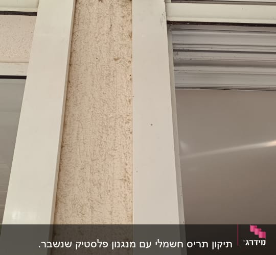 תריסים מותקנים על קיר חיצוני
